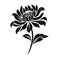 An Aster Flower black Silhouette Vector free