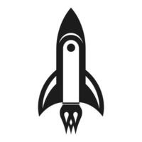 A Rocket spaceship outline Vector isolated on a white background