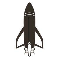 A Rocket spaceship Silhouette Vector isolated on a white background