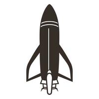 A Rocket spaceship Silhouette Vector isolated on a white background