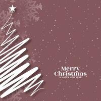 Merry Christmas festival beautiful greeting background with tree design vector