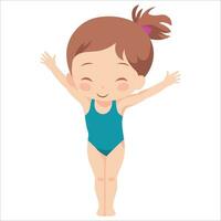 Vector of cute kids doing gymnastics