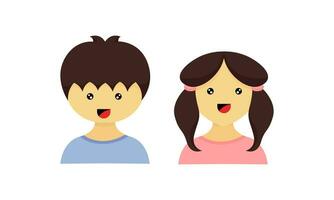 illustration of boy and girl face characters vector