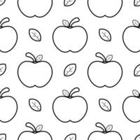 seamless pattern of hand drawn apples vector