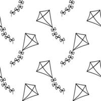 seamless pattern of kites hand drawn vector