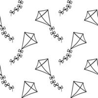 seamless pattern of kites hand drawn vector