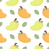 seamless pattern of mango fruit illustration vector