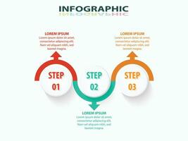 Infographic template design for business. Marketing diagram with 3 options or steps. Can be used for presentations, Workflow layouts, Banners, Data graphs and flowcharts. Vector Illustration timeline.