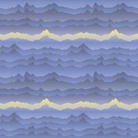 Abstract wave seamless pattern. Mountain skyline background. Landscape tile texture vector