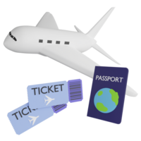 viaggio di aereo clipart piatto design icona isolato su trasparente sfondo, 3d rendere estate e viaggio concetto png