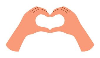 Hands in the shape of heart vector