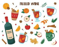 Mulled wine set vector