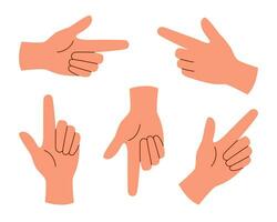 Set of hands with pointing finger vector