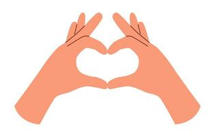 Hands in the shape of heart vector
