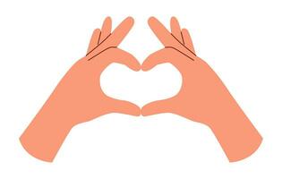 Hands in the shape of heart vector