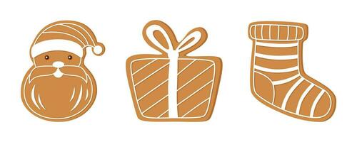 Gingerbread cookies set vector