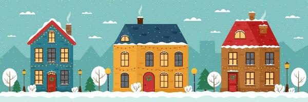 Winter house illustration vector