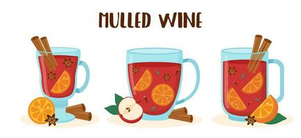 Mulled wine set vector