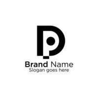Logo branding for company website or creative minimal letter P logo design vector