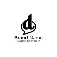 Logo branding for company website or creative minimal letter D and chat logo design vector
