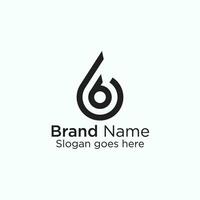 Logo branding for company website or creative minimal number 6 logo design vector