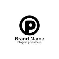 Logo branding for company website or creative minimal letter P logo design vector