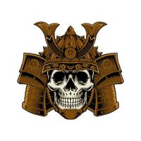 Skull With Samurai Helmet Vector