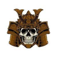 Skull With Samurai Helmet Vector