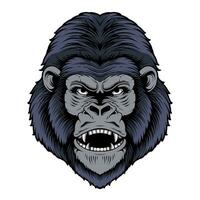 gorila cabeza ilustración vector