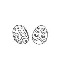 easter egg doodle outline sketch vector