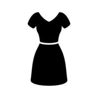 vestir icono. mujer ropa. silueta vestir. noche y cóctel negro vestido. vector ilustración