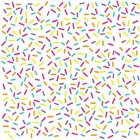 Glaze colorful sprinkles on white background.Sweet multicolored confetti.Seamless pattern.Bakery themed.Wallpaper for fabric, textile, wrapping paper.Decorative element.Vector illustration. vector