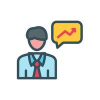 Business Coaching icon with man and graphic vector