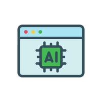 AI Optimization icon with browser and chip vector
