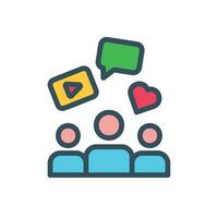 Social Media icon with group and chat vector