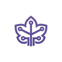 Leaf logo combined with technology. Ready to use for your business. vector