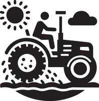 Tractor Icon vector Illustration, Tractor vector silhouette, New Model Tractor icon isolated white background