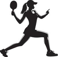 Table Tennis player vector silhouette, Silhouette, black color, Tennis Player Pose vector