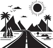 Road vector silhouette black color 23