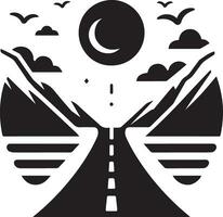 Road vector silhouette black color 3