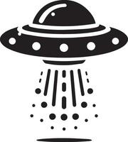 UFO Icon vector silhouette black color 3