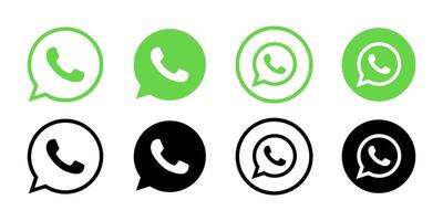 Whatsapp logo icon set, Whatsapp logo collection vector