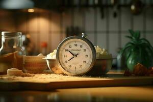 AI generated A kitchen timer ticking away as it counts down photo