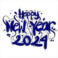 Happy new year 2024 vector with liquid style