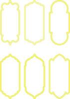 Golden Geometry Islamic Arch Frame Sets vector