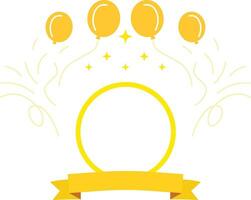 Circle Frame With Ribbon and Balloon for Celebration vector