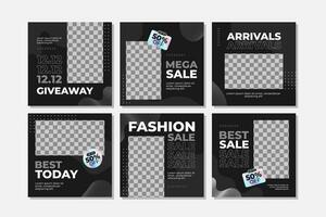 Online shopping social media posts template vector