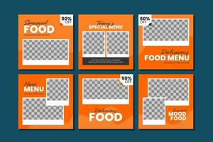 Food social media template design vector