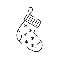 Outline of a Christmas sock line icon Vector illustration. Happy New Year.