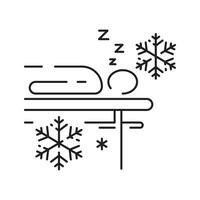 congelado invierno frío icono, congelación miembro, pierna con copo de nieve, Delgado línea símbolo - editable carrera vector ilustración. congelación lesión.